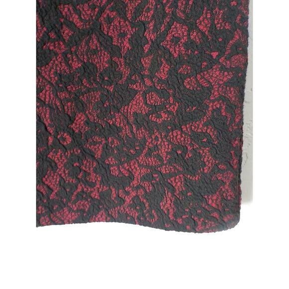 Michael Kors Red with Black Lace Pencil Skirt Classic Women size XL Stretch Zip - Picture 5 of 11